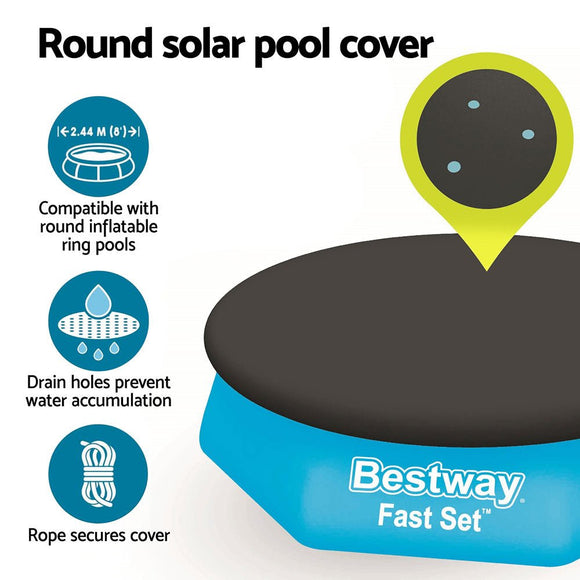 Bestway Pool Cover Fits 2.44m Above Ground Swimming Pool PVC Blanket - RnR Galore