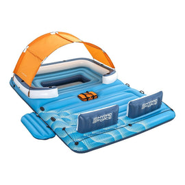 Bestway Pool Float Island Inflatable Lounge 6 - person Raft Seat Canopy - RnR Galore