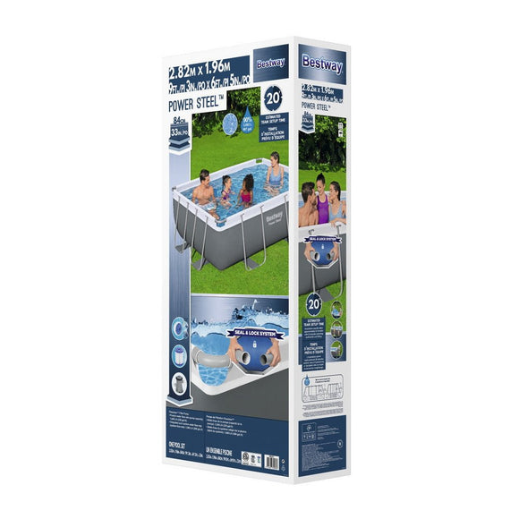 Bestway Swimming Pool 282x196x84cm Steel Frame Above Ground Pools Filter Pump 3662L - RnR Galore