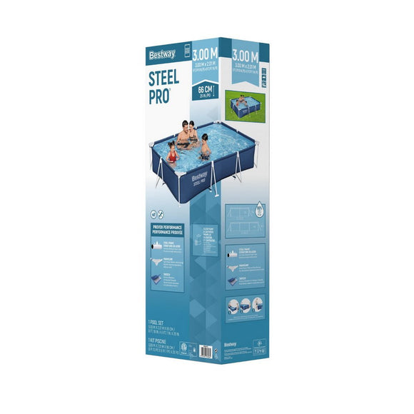 Bestway Swimming Pool 300x201x66cm Steel Frame Above Ground Pools 3300L - RnR Galore
