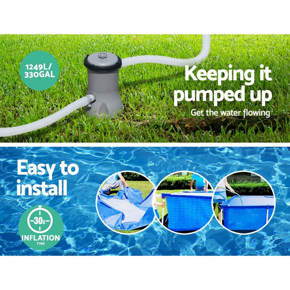 Bestway Swimming Pool 400x211x81cm Steel Frame Above Ground Pools w/ Filter Pump 5700L - RnR Galore