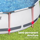 Bestway Swimming Pool 427x427x122cm Steel Frame Above Ground Pools Round Filter Pump Ladder - RnR Galore
