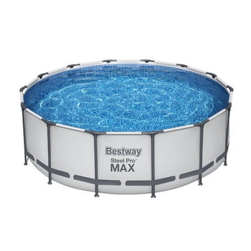 Bestway Swimming Pool 427x427x122cm Steel Frame Above Ground Pools Round Filter Pump Ladder - RnR Galore
