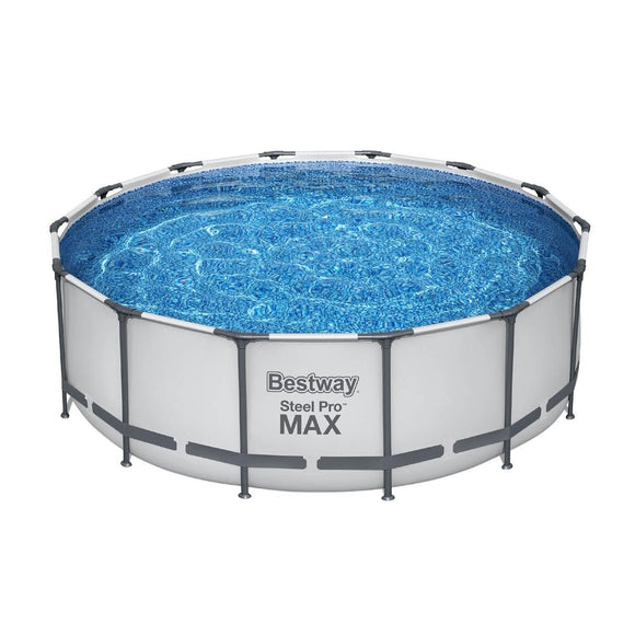Bestway Swimming Pool 427x427x122cm Steel Frame Above Ground Pools Round Filter Pump Ladder - RnR Galore