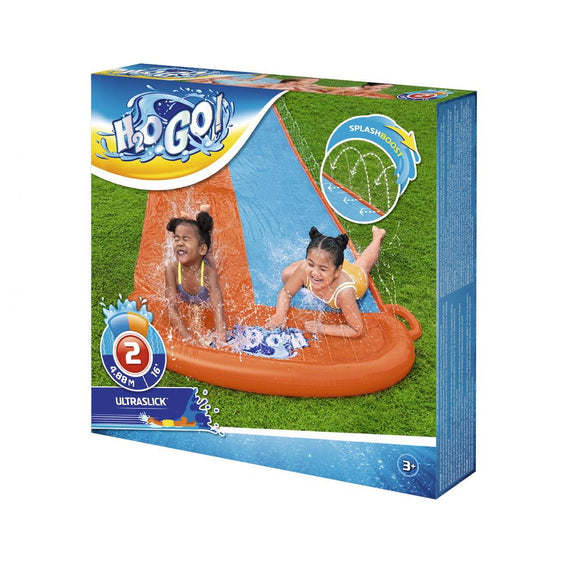 Bestway Water Slide Kids Slip 488cm Dual Slides Inflatable Splash Pad - RnR Galore