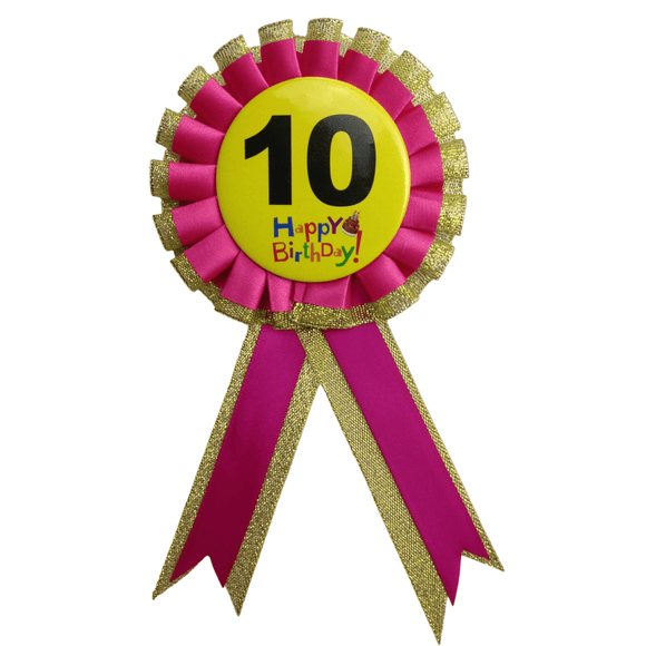 BIRTHDAY BADGE Party Favour Award Rosette Fancy Dress Girls Boys Childrens Kids RnR Galore