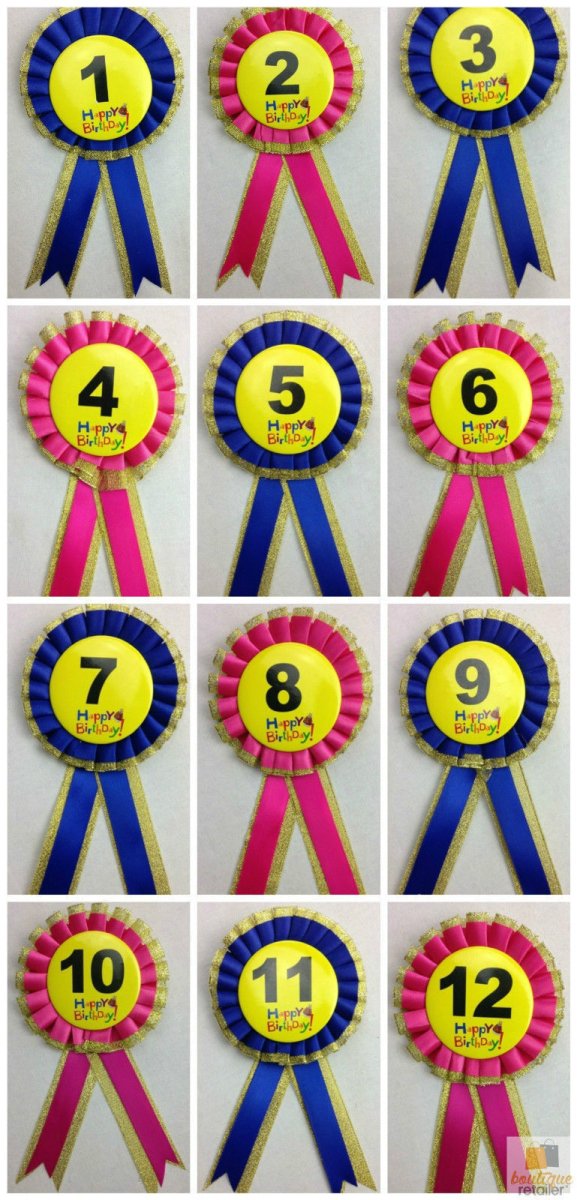 BIRTHDAY BADGE Party Favour Award Rosette Fancy Dress Girls Boys Childrens Kids RnR Galore