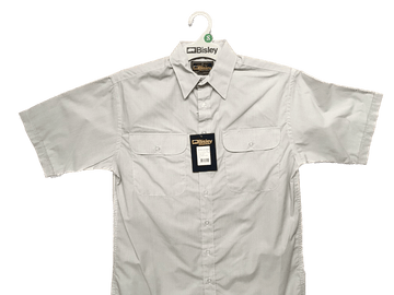 BISLEY SHORT SLEEVE SHIRT Everyday Casual Business Work Cotton Blend Check - BS2484_VHIG (HIG) - S - RnR Galore