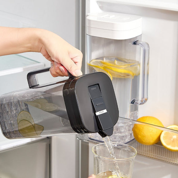 Black 2000ML Leak - Proof Flip - Top Cool Water Pitcher for Refrige Door - Cold/Heat - Resistant Stylish Iced Tea Fruit Infuser Kettle - RnR Galore