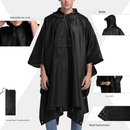 Black 3 - in - 1 Multifunctional Outdoor Rain Poncho - Ground Mat & Shelter - Lightweight & Waterproof for Hiking & Camping - RnR Galore