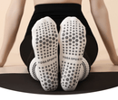 Black (3 - Pack) Unisex Striped Non - Slip Grip Socks - Cotton Crew Socks for Yoga, Pilates & Home Workouts - RnR Galore