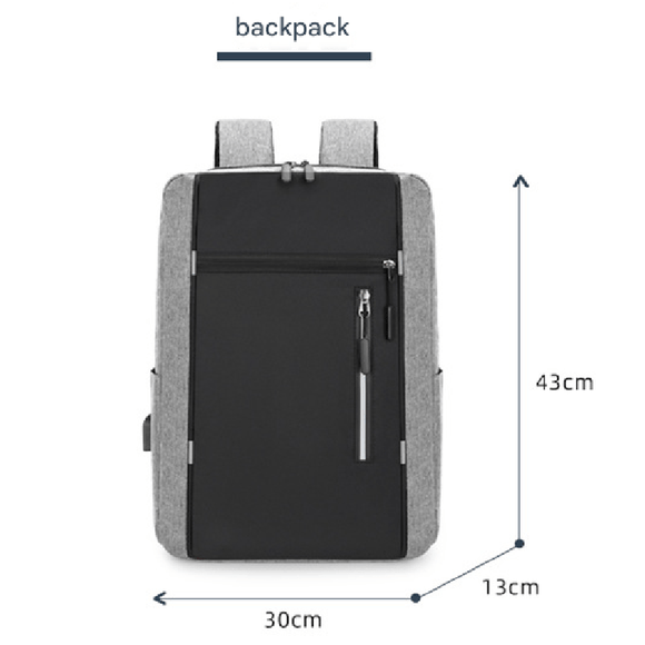 Black 3 Piece Mens Backpack Set with Sling Bag and Pouch USB Charging Port Large Capacity Laptop Daypack Water Resistant Business Travel School Bag - RnR Galore
