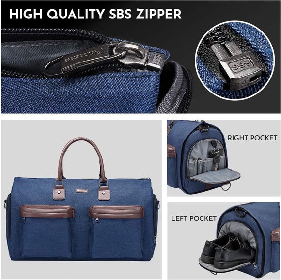 Black 45L Garment Duffel Bag - Men's Travel Suit Bag - Carry On Weekender - RnR Galore
