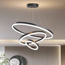 Black 5 Rings Minimalist LED Pendant Light Adjustable Circular Chandelier - RnR Galore
