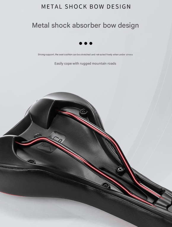 Black and red Mountain Bike Saddle - Comfortable and Durable Bicycle Seat for MTB and Road Bikes - RnR Galore
