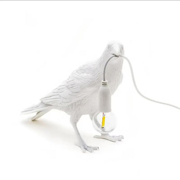 Black Bird Right Wall Lamp Nordic Resin Bird Wall Lamp - Creative Animal Bedside Decorative USB Night Light, Stylish Bird Perched Lamp for Bedroom and Living Room - RnR Galore