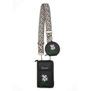 Black Chic Floral Embroidered 2 - in - 1 Crossbody Phone Bag with Coin Purse - RnR Galore