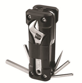 Black Compact 16 - in - 1 Bicycle & Motorcycle Repair Multi - Tool with Adjustable Wrench & Socket Set - RnR Galore