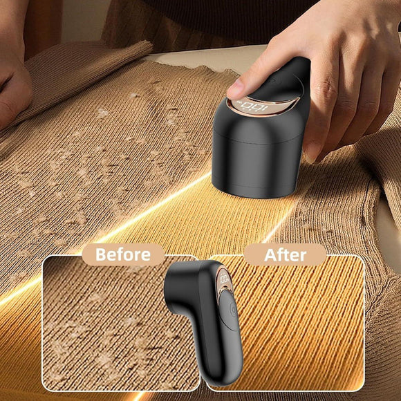 Black Digital Display Electric Lint Remover - 3 - Speed USB Rechargeable Fabric Shaverc - RnR Galore