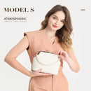 Black Elegant Vintage Kiss - Lock Purse with Pearl Straps - Textured Frame Clutch Bag - RnR Galore