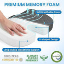 Black Ergonomic Memory Foam U - Shaped Seat Cushion - Breathable Orthopedic Pressure Relief Pillow with ZIpper Cover & Handle (45 x 36 CM) - RnR Galore