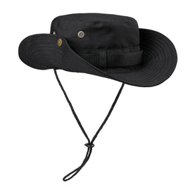 Black Foldable Wide Brim Sun Hat Unisex Bucket Safari Cap Adjustable 56 - 60cm for Fishing Hiking Camping and Outdoor Travel - RnR Galore