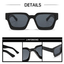 Black frame with grayish blue film Classic Square Frame Sunglasses - Unisex UV400 Protection, Lightweight & Face - Slimming Design - High Definition Vision Eyewear - RnR Galore
