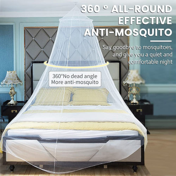 Black Hanging Princess Bed Canopy Mosquito Net - Dome Bedding for Dorm Rooms & Bedrooms (Fits 1.5m - 1.8m Beds) - RnR Galore