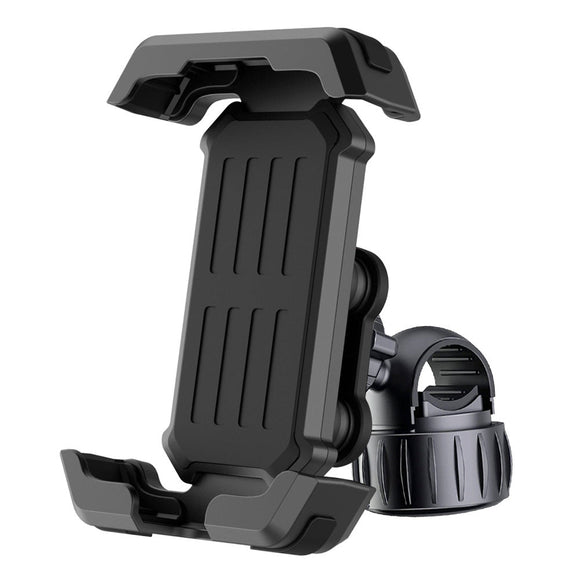 Black Heavy Duty Bike Phone Mount - Anti - Shake Motorcycle Holder with Secure Lock, 360 Rotation Cradle for All - Terrain Cycling - RnR Galore