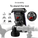 Black Heavy Duty Bike Phone Mount - Anti - Shake Motorcycle Holder with Secure Lock, 360 Rotation Cradle for All - Terrain Cycling - RnR Galore
