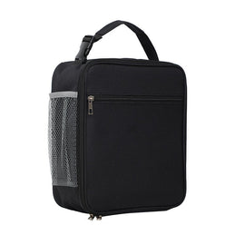 Black Insulated Lunch Bag with Shoulder Strap - Portable & Large Capacity Thermal Bento Tote - RnR Galore