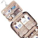Black Large Capacity Hanging Toiletry Bag for Women(30.5 x 22.5 x 12 cm) - Checked Pattern Waterproof Cosmetic Organizer, Dry/Wet Separation & Multi - Compartment - RnR Galore