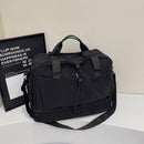 Black Large Capacity Travel Bag with Wet/Dry Separation - Canvas + Polyester, Lightweight Handbag for Short Trips and Fitness, Fits on Luggage - RnR Galore