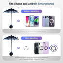 Black Magnetic Phone Umbrella Sun Shade - Clear Outdoor Screen Visor, Anti - Glare Mini Parasol for iPhone - RnR Galore