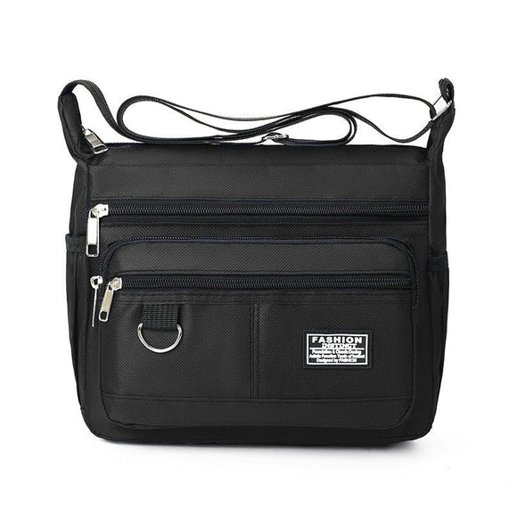 Black Men's Waterproof Oxford Cloth Crossbody Bag - Durable Anti - Theft Shoulder Backpack for Business, Travel & 10 - inch Tablet - RnR Galore