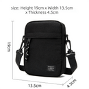 Black Mini Streetwear Oxford Cloth Crossbody Bag - Ultra - Light (200g) Fashion Sling Pack, Fits 8 - inch Tablet - RnR Galore