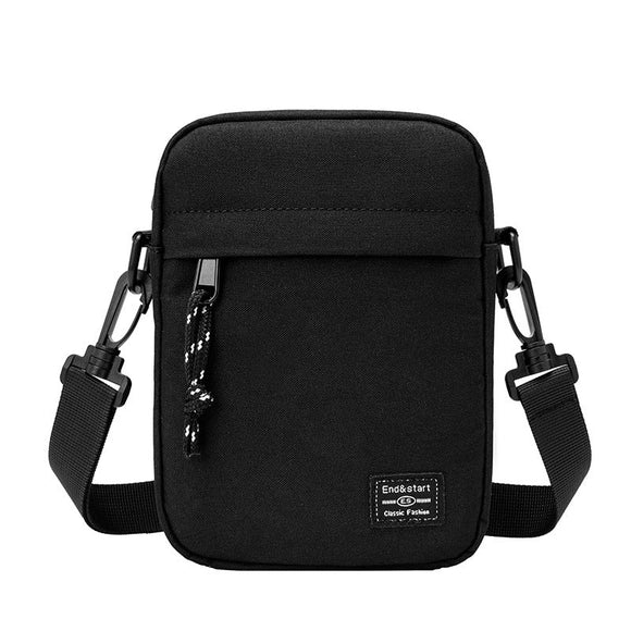 Black Mini Streetwear Oxford Cloth Crossbody Bag - Ultra - Light (200g) Fashion Sling Pack, Fits 8 - inch Tablet - RnR Galore