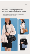Black Multi - Pocket Lightweight Nylon Crossbody Bag – Stylish, Functional, and Spacious Shoulder Bag for Women - RnR Galore