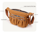 Black Multi - Pocket Lightweight Nylon Crossbody Bag – Stylish, Functional, and Spacious Shoulder Bag for Women - RnR Galore