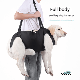 Black Pet Support Harness for Senior and Disabled Dogs - Adjustable Chest and Back Support Leash(Size S) - RnR Galore
