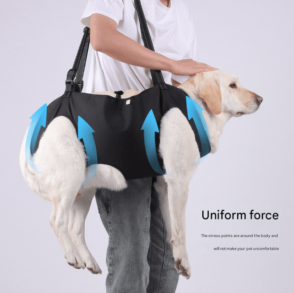 Black Pet Support Harness for Senior and Disabled Dogs - Adjustable Chest and Back Support Leash(Size S) - RnR Galore