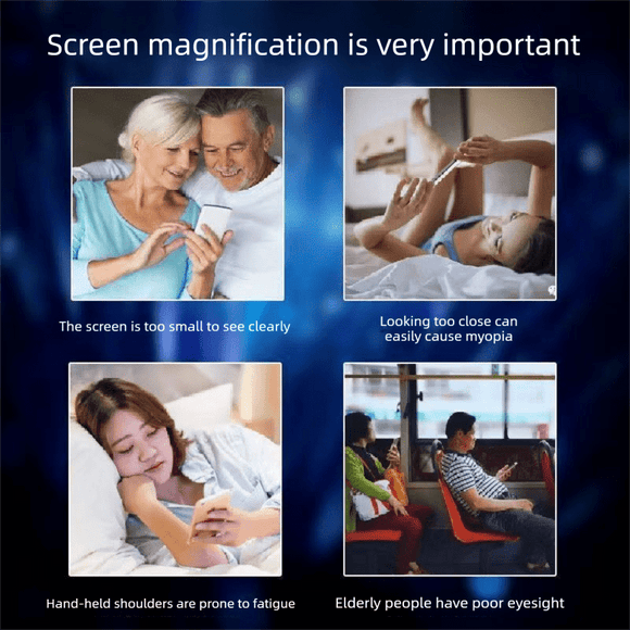 Black Portable 10 - Inch Mobile Phone Screen Magnifier with Foldable Stand - 3D HD Video Amplifier for Movies & Reading - Pull - Out Design Compatible with All Smartphones - Ideal for Home, Travel & Camping - RnR Galore