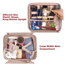 Black Portable Large Hanging Womens' Luxury PU Leather Cosmetic Bag - Waterproof Travel Toiletry Organizer , Easy Visibility & Durable - RnR Galore