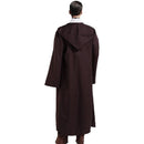 Black Shadow Wanderer Hooded Cape - Premium Velvet Robe for Jedi, Wizard & Medieval Cosplay - RnR Galore