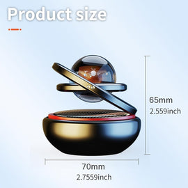 Black Solar - Powered Rotating Car Air Freshener: Space - Themed Dashboard Decor with Ocean Scent & 16 Cologne Pads - RnR Galore