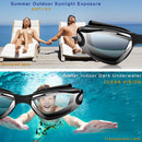 Black Swim Goggles Set with Cap, Nose Clip, Earplugs & Case: Anti - Fog UV Protection for Men & Women - RnR Galore