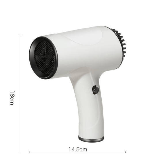 Black Ultra - Lightweight Ionic Cordless Hair Dryer, USB Rechargeable Portable Blow Dryer with Cool Air for Travel & Home - RnR Galore