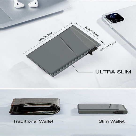 Black Ultra - Slim RFID Blocking Pop - Up Wallet - Automatic Card Holder with Metal Case & Secure Screw Base - RnR Galore