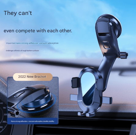 Black Universal Car Phone Mount Holder - 360° Rotation with Upgraded Suction Cup for Dashboard & Windscreen - RnR Galore