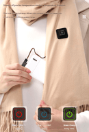 Black USB Electric Heated Scarf - 3 - Level Heat Setting Winter Neck Warmer - RnR Galore